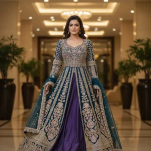 Premium Mauve Pearl & Sequin Embellished Party Wear Gown